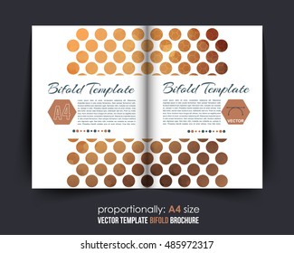 Brown Style Bi-Fold Brochure Design. Corporate Leaflet, Cover Template