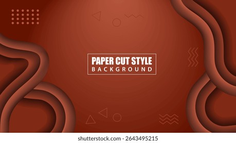 Fundo de corte de papel estilo marrom é muito adequado para cenários, capas, banners e outros.