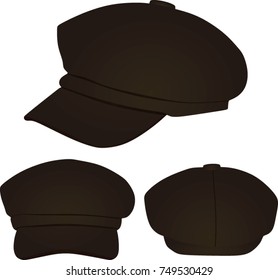 Brown stylish cap. vector illustration