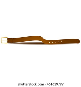 brown suede belt. vector illustration