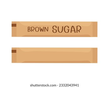 Brown sugar bags icon sign and hand written fonts isolated on white background vector illustration.