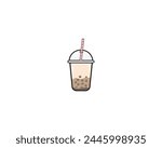 Brown Sugar Bubble Tea Icon Design