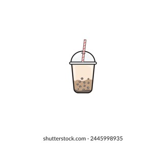 Brown Sugar Bubble Tea Icon Design