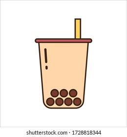 Brown Sugar Bubble Tea Vector Design