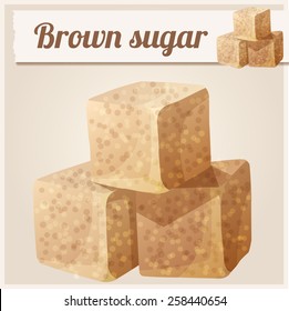 Brown sugar. Detailed Vector Icon. Series of food and drink and ingredients for cooking.