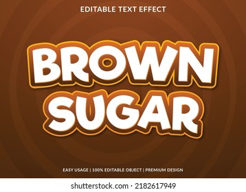 brown sugar editable text effect template with abstract background use for business logo and brand