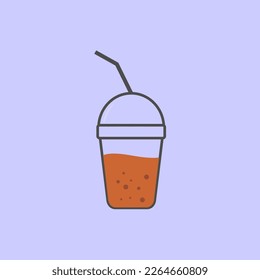 Brown sugar Thai tea with boba (pearl milk tea) in a transparent plastic cup