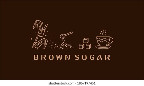 Brown Sugar Vector Set. Brown Sugar Icons