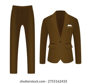 Brown suit. close up. vector	
