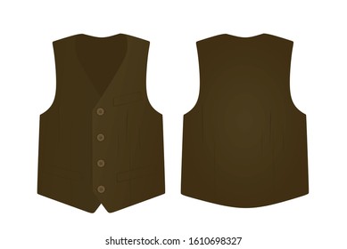 Brown suit vest. vector illustration