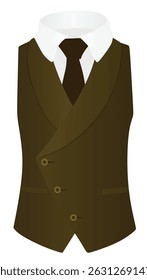 Brown  suit vest. vector illustration