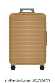 Brown suitcase.  front view. vector illustration