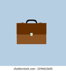 A brown suitcase illustration on a blue background.