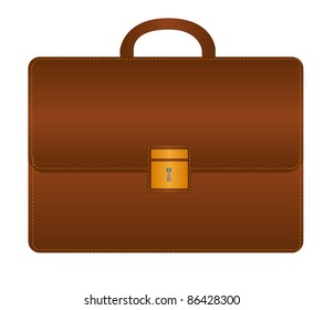 brown suitcase isolated over white background. vector