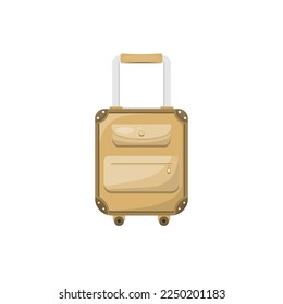 Brown suitcase on isolated background, Vector illustration.