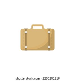 Brown suitcase on isolated background, Vector illustration.