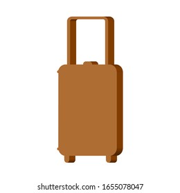 Brown suitcase on a white background 3d, vector