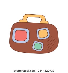 Brown Summer Hand-Drawn Hand Bag Doodle Isolated Icon