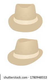 Brown summer hat. vector illustration