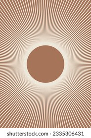 Brown sun print boho minimalist printable wall art illustration
