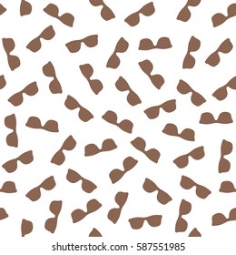 brown sunglasses. glasses. seamless pattern. white background. vector illustration