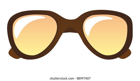 Brown sunglasses isolated over white background. vector