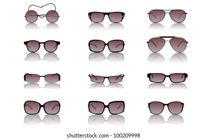 brown Sunglasses set
isolated on white, vector
