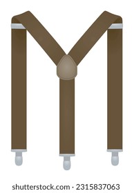 Brown suspenders on white background. vector illustration