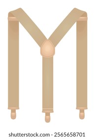 Brown suspenders on white background. vector illustration