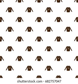 Brown sweater with snowflakes pattern seamless repeat in cartoon style vector illustration