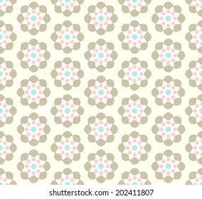 Brown sweet blossom pattern in pastel background. Vintage flower seamless pattern style for cute or modern design.