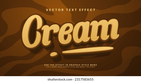 Brown sweet cream editable vector text effect.