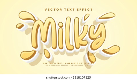 Brown sweet milky 3d editable vector text effect, suitable for sweet food product needs.