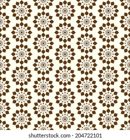 Brown sweet modern flower pattern and small thorn. Pretty vintage blossom seamless pattern style for love and cute design