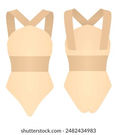 Traje de baño marrón. Ilustración vectorial
