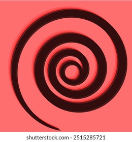 Brown swirl line image on pink background