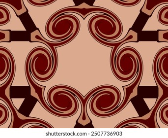 brown swirls pattern vector design