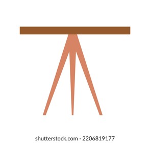 Braunes Tischsymbol. Interieur für Wohnzimmer im Retro-Stil. Vintage-Möbel, klassisches Dekor. Elegantes Objekt für Café und Restaurant. Design für Zuhause. Cartoon-Flavektor-Vektorgrafik