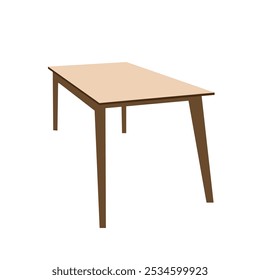 brown table isolated on white background