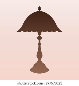 Brown Table lamp vector, icon