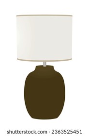 Brown table lamp. vector illustration
