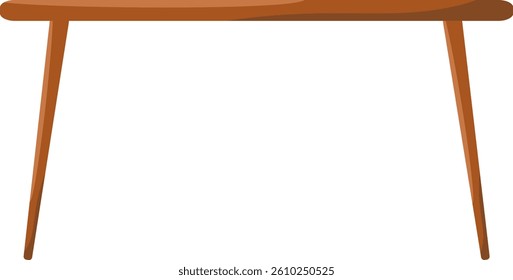 Brown table on isolated background, table illustration