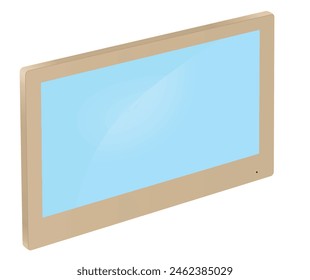 Brown  tablet monitor. vector illustration