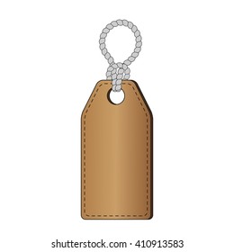 Brown tag on the wit cord. Vector EPS10