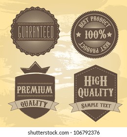 brown tags over beige background. vector illustration