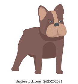 Brown and tan french bulldog illustration standing and looking to the side