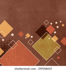 Brown, tan squares background pattern in retro style