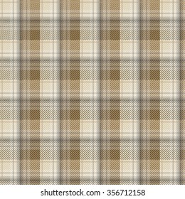 Brown tartan plaid background in vector pattern. Pattern swatches included in file.