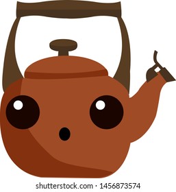 braune Teekanne, Illustration, Vektorgrafik auf weißem Hintergrund
