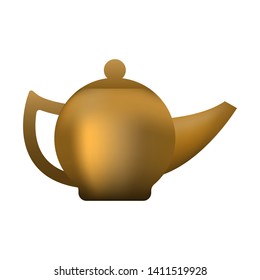 Brown teapot on a white background, vector